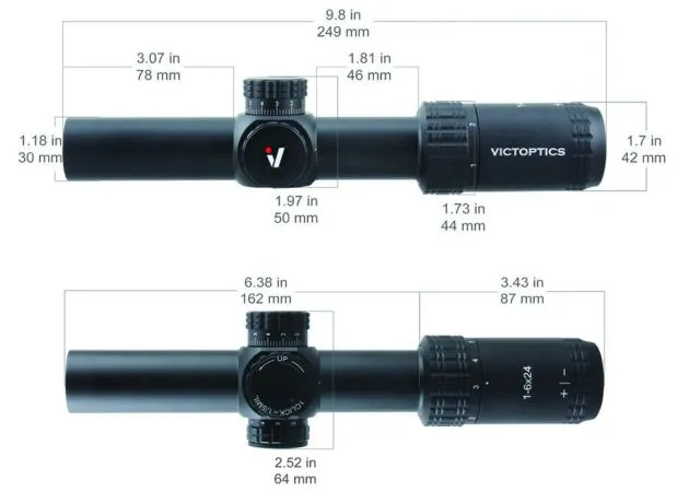 VictOptics S6 1-6×24 VI-CTSIX Black Zielfernrohr + Montage, Bild 4 von 10