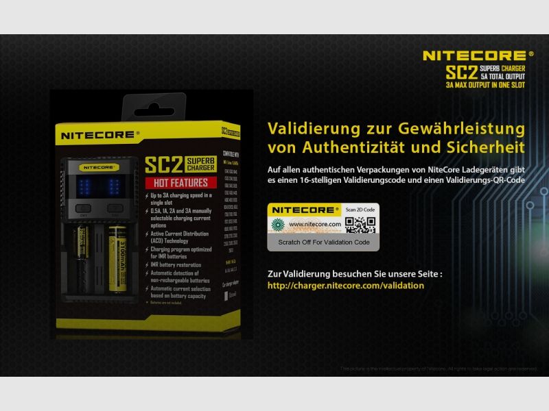 Nitecore SC2 3A Szybka ładowarka