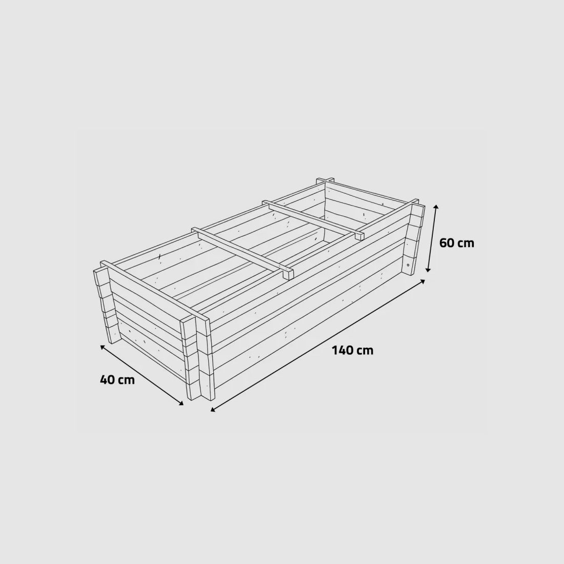 Lot de 3 carrés potager bois de sapin avec géotextile, image 12 sur 13