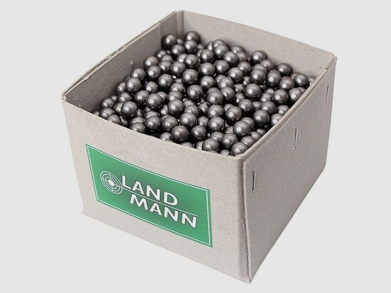 Stahlkugeln fĂĽr Steinschleuder und Zwille Landmann poliert Kaliber 9 mm 1250 StĂĽck