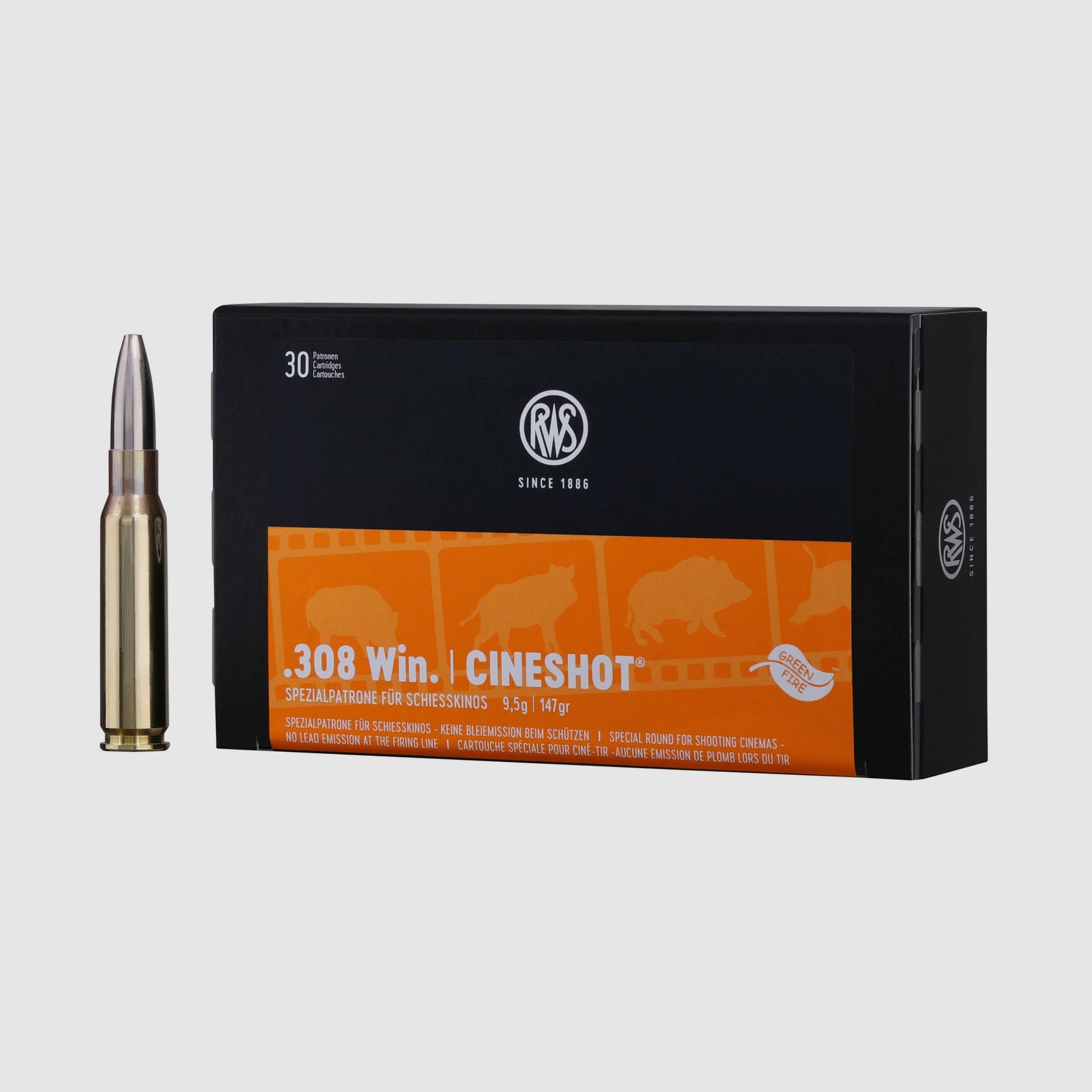 RWS 2406949 .308 Win. Cineshot 9,5g 147 gr 30 Stück Büchsenmunition