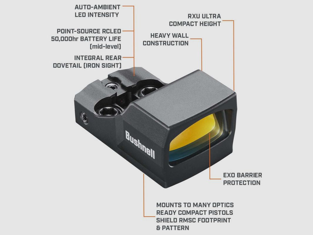 Bushnell Viseur Point Rouge RXU-200 Ultra-Compact (RMS/RMSc-Footprint)