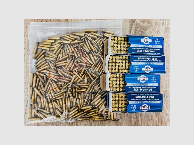 .22 Hornet Hülsen, 500 Stück