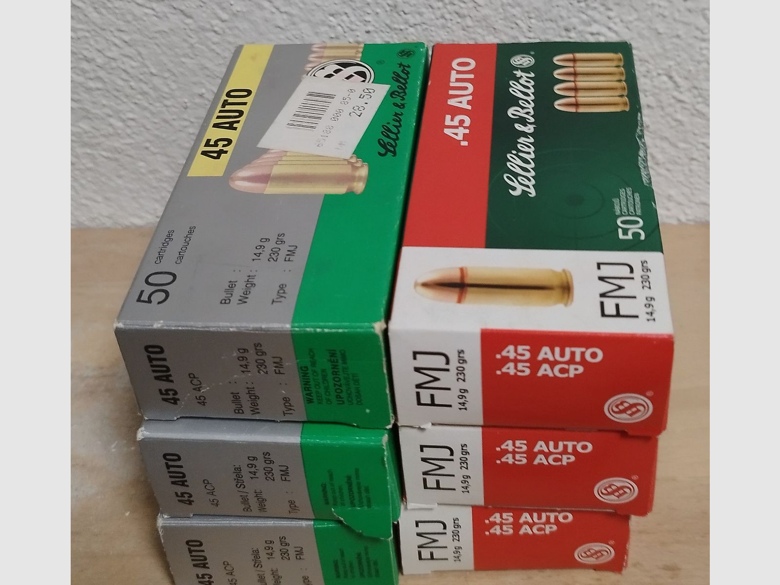 22 Long, 9mm, 38, 45 ASP, 357 Magnum und 12/76