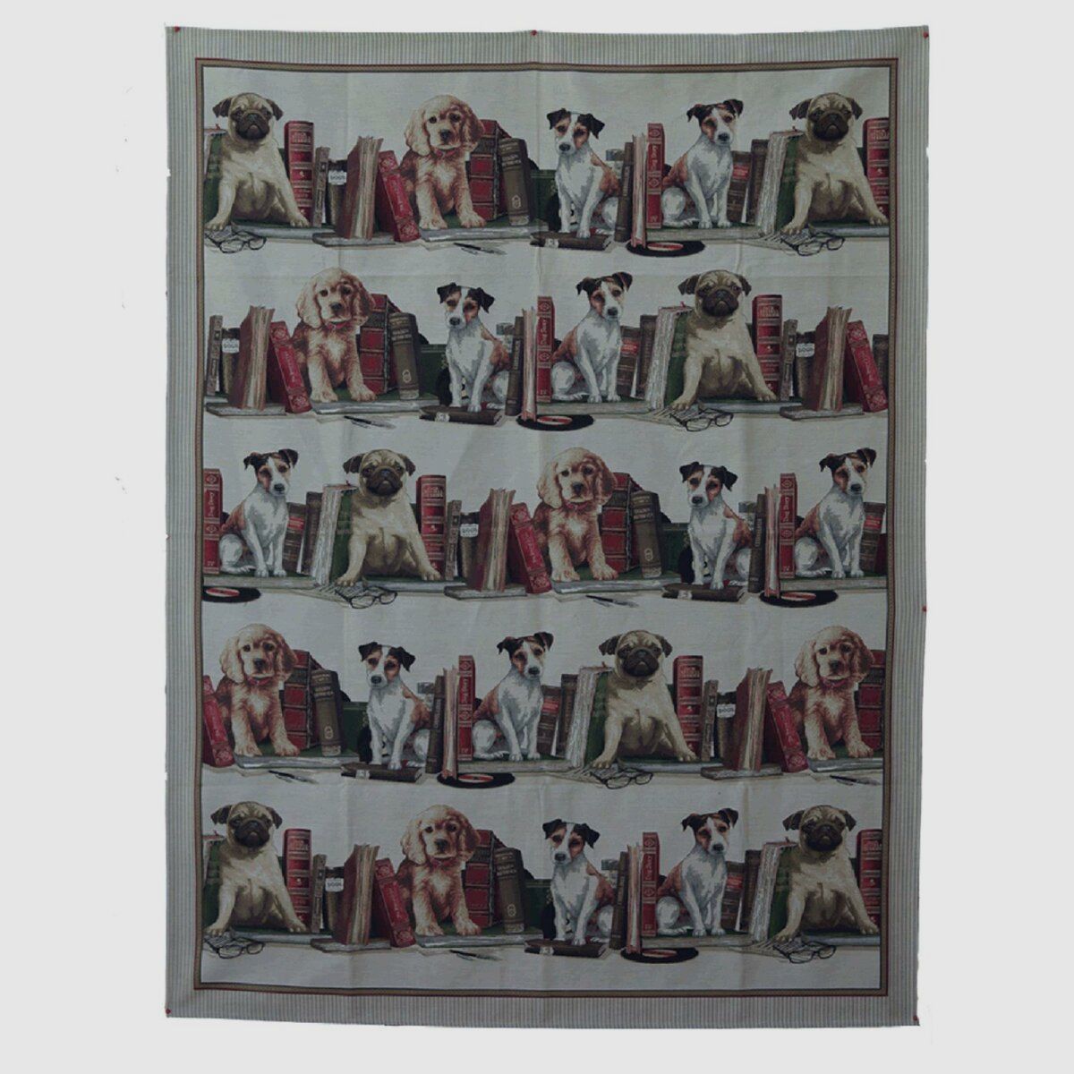 Lovergreen Tischdecken Motiv Reisedecke Hunde und Bcher