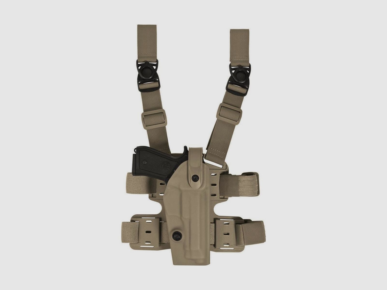 Taktisches Oberschenkelholster "NATION" mit Sicherheitslevel II H&K USP (P8)-OD Green-Linkshänder
