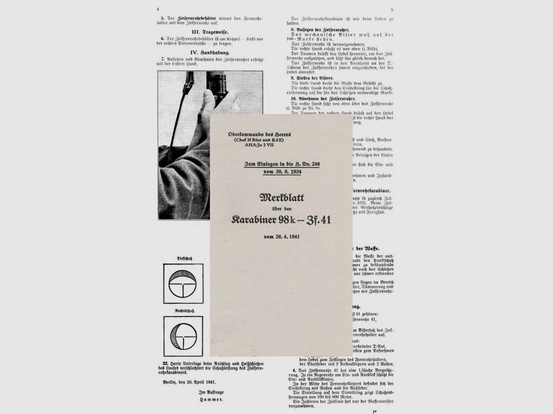 Merkblatt Karabiner 98k mit Zielfernrohr 41