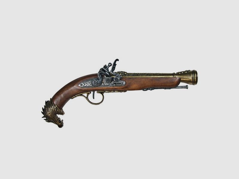 Deko SteinschoĂźpistole mit Drachenkopfgriff Druckguss LĂ¤nge 40 cm