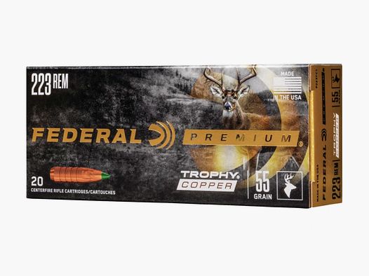 Federal Premium .223 Rem. Trophy Copper sans plomb 3,6g / 55grs. 20 pièces