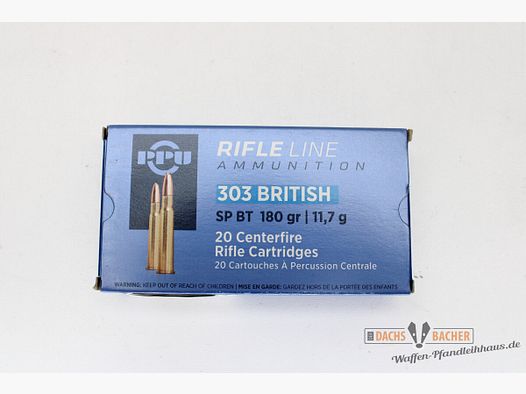 PPU Privi Partizan .303 British11,7g/180gr SP Teilmantel 20 Schuß