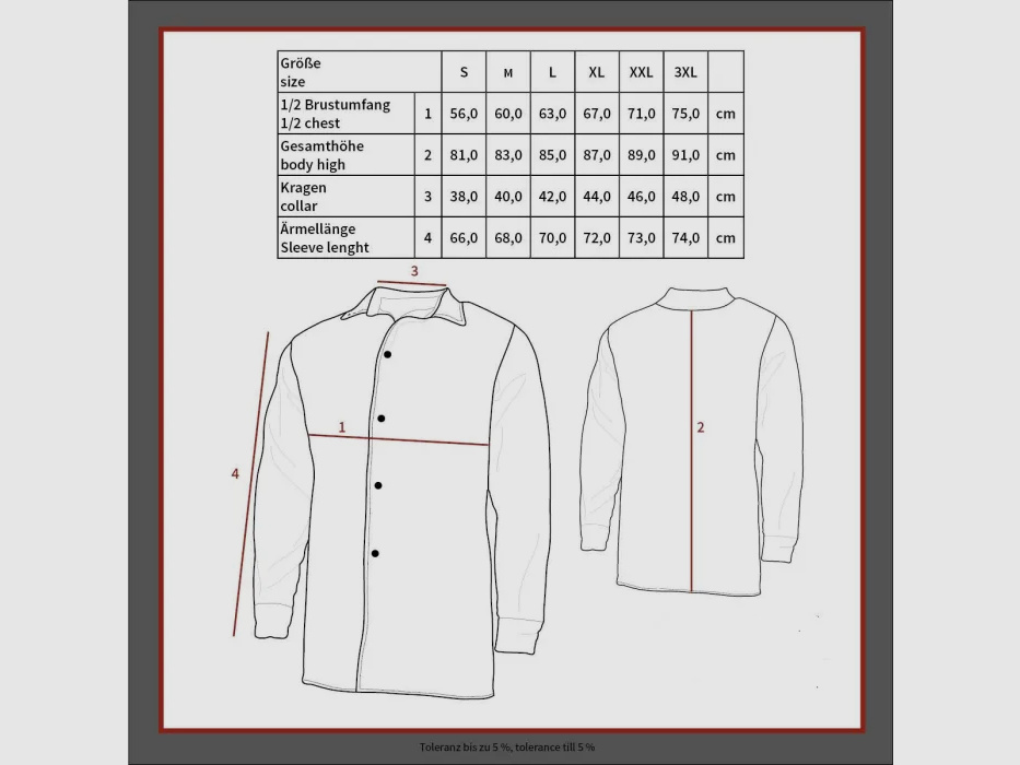 Holzfällerhemd, schwere Qualität, Rot / Schwarz kariert, Größe 3XL
