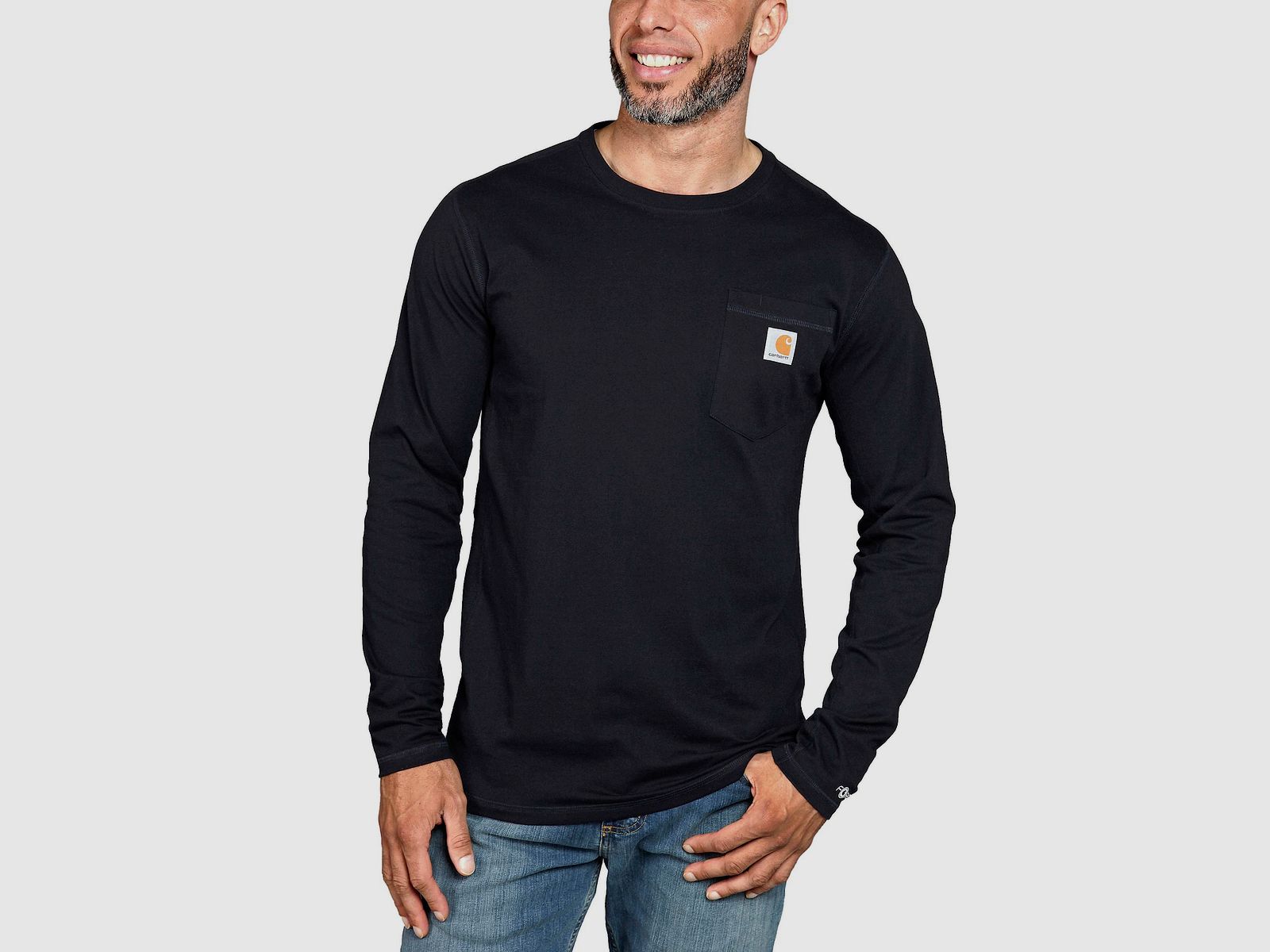 Carhartt Force Pocket T-Shirt a Maniche Lunghe Nero XL