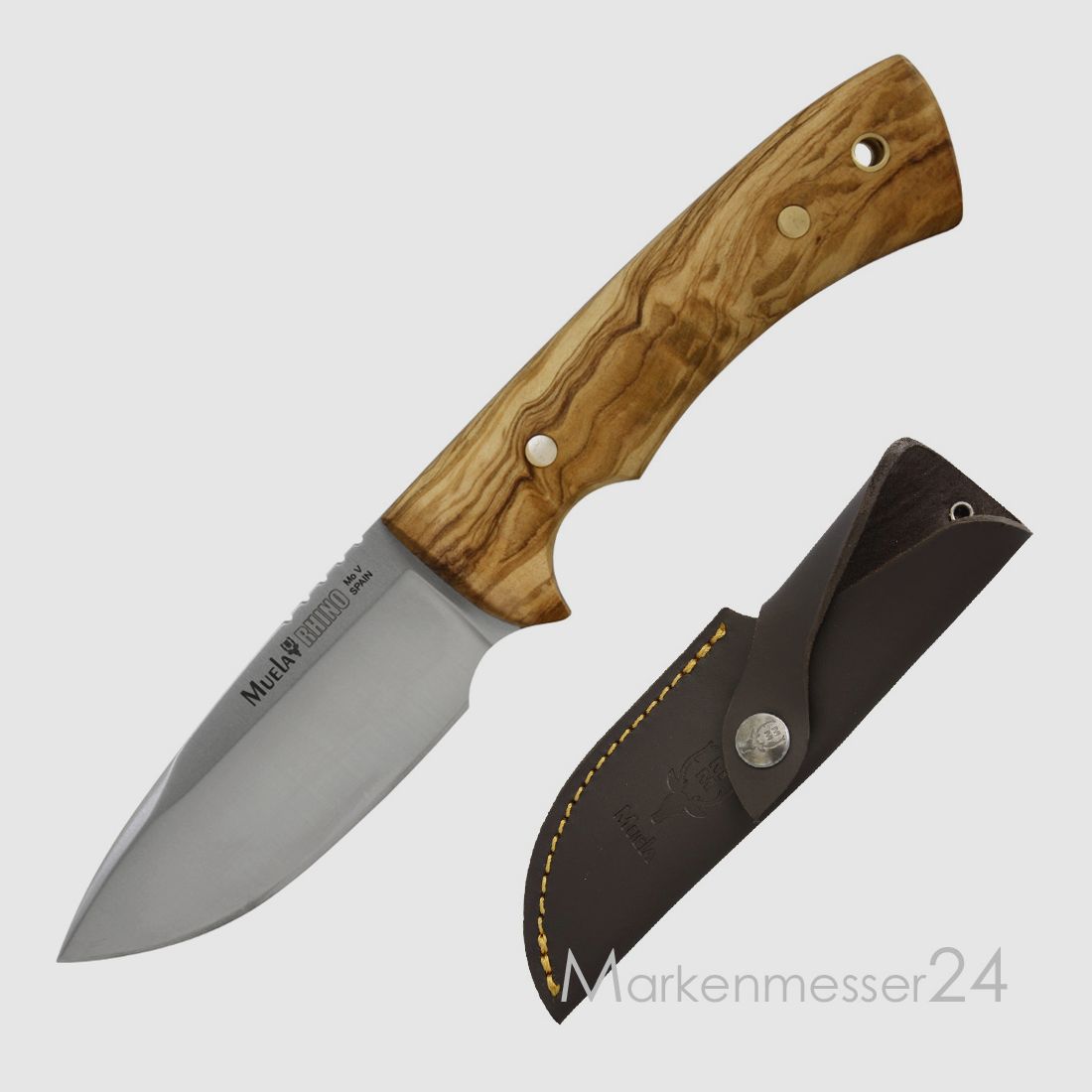 Muela Messer Hirschhorn mit hochwertiger Lederscheide Jagd & Freizeit