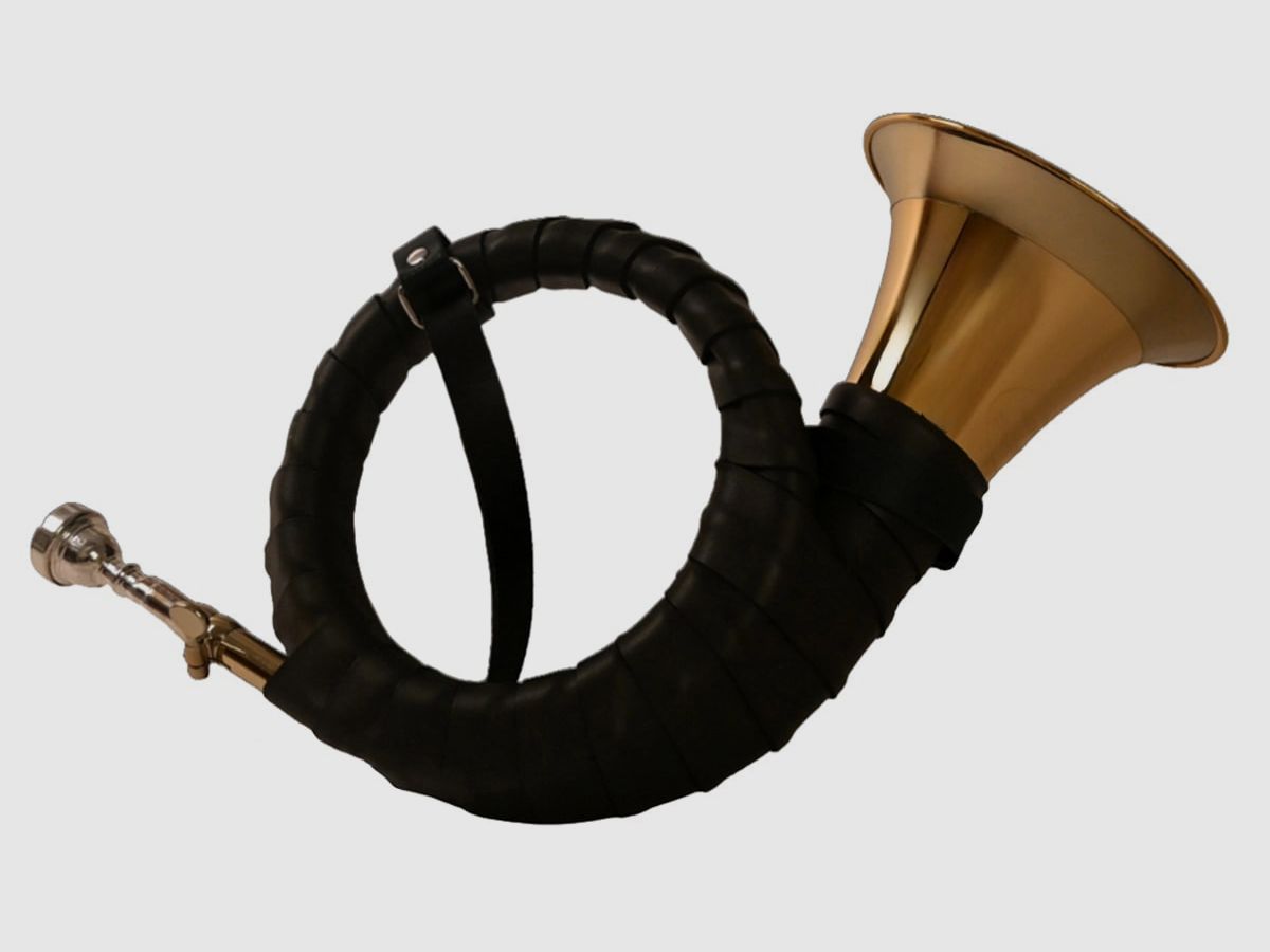 Kühnl&Hoyer Fürst-Plesshorn B Mod. 1344 Goldmessing, Neusilberkranz, weite Mensur, Neusilberstimmzug Echtlederwicklung, Goldlack