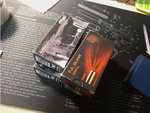 8mm cartuchos de fogueo pak 100 disparos