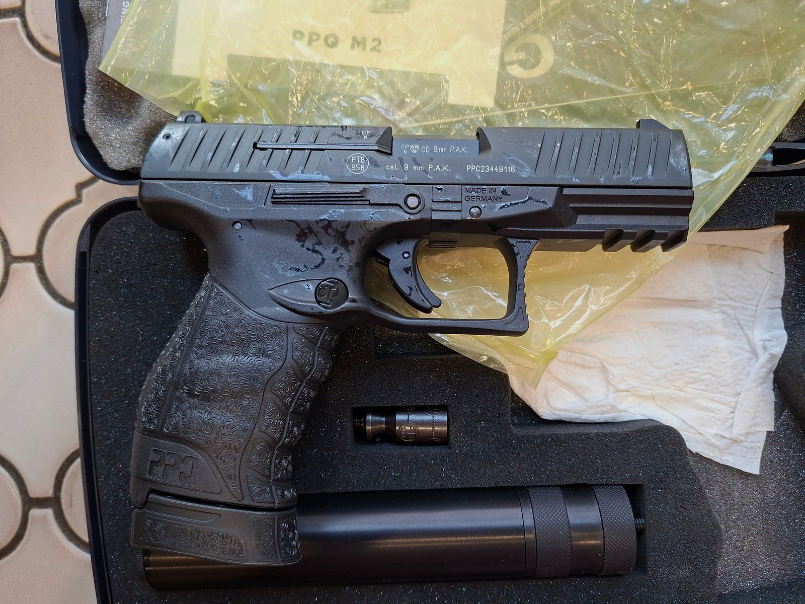 Walther PPQ M2 BLK Navy Kit PAK, brand new and unfired.