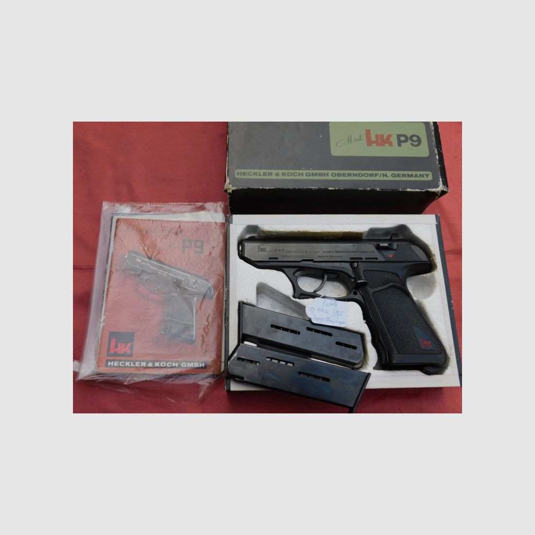 neuwertige Hk Heckler und Koch P9s 9 mm Luger mit original Verpackung, Bedin. und Reservemagazin