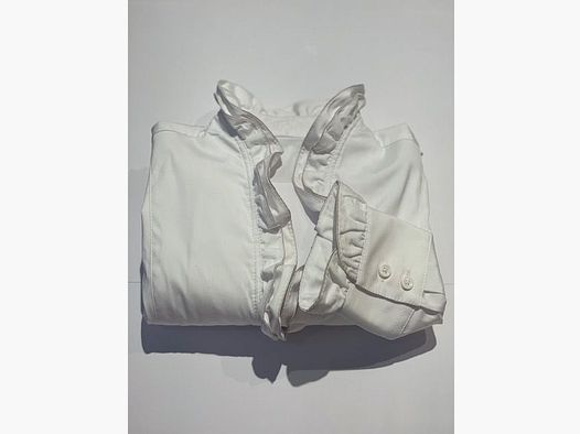 Blusa a maniche lunghe Wallmann con ruches in bianco/beige