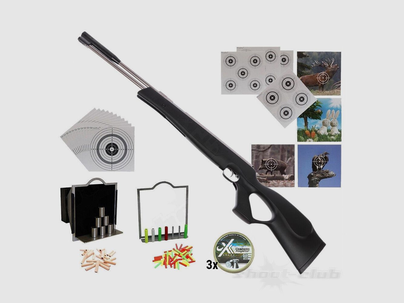 Weihrauch HW97 Black Line STL Luftgewehr 4,5 mm Diabolo Super-Target-Set