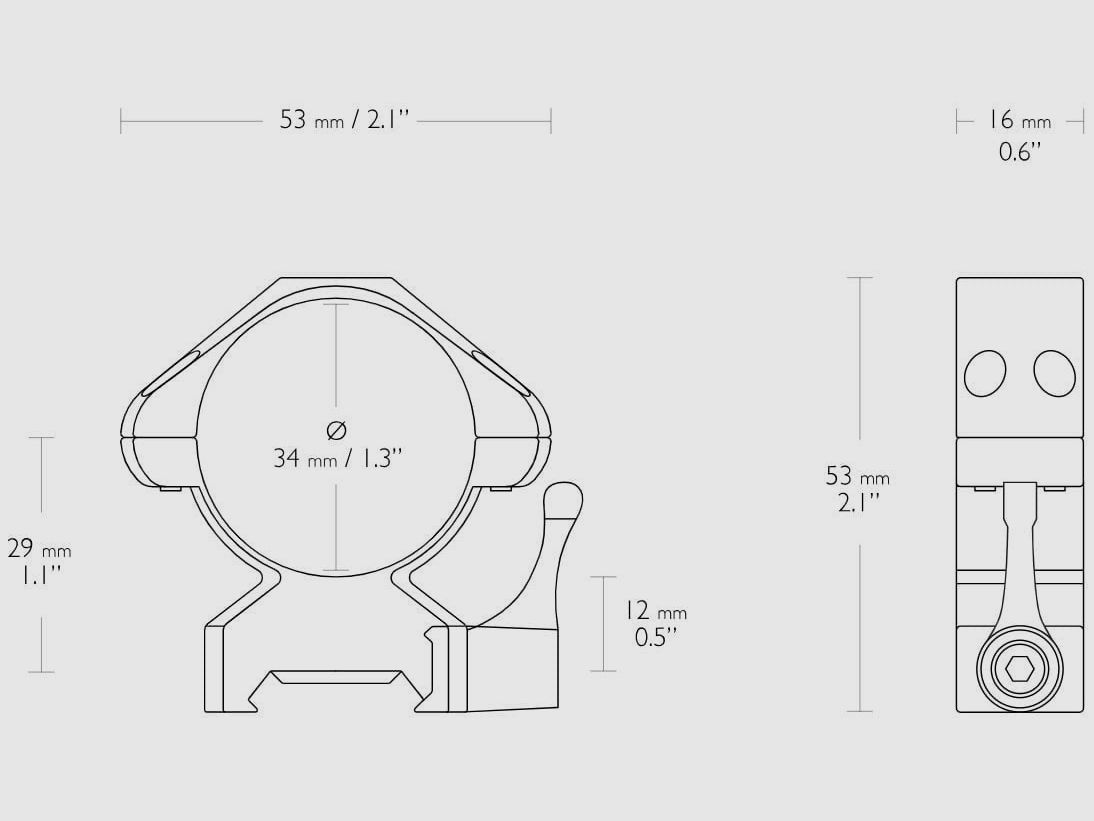 Hawke Précision Montage Rapide en Acier Weaver (Lever) 34mm Deux Pièces Bas, image 2 sur 2
