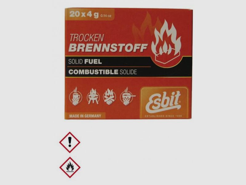 TABLETTES DE COMBUSTIBLE ESBIT - 20x4 GRAMMES