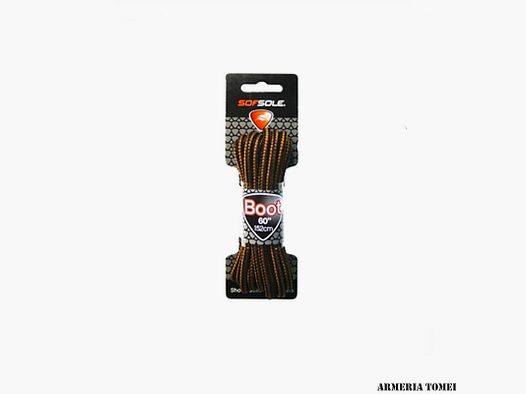 SOF SOLE – OUTDOOR-Schnürsenkel Braun / Schwarz gewachst 152 cm