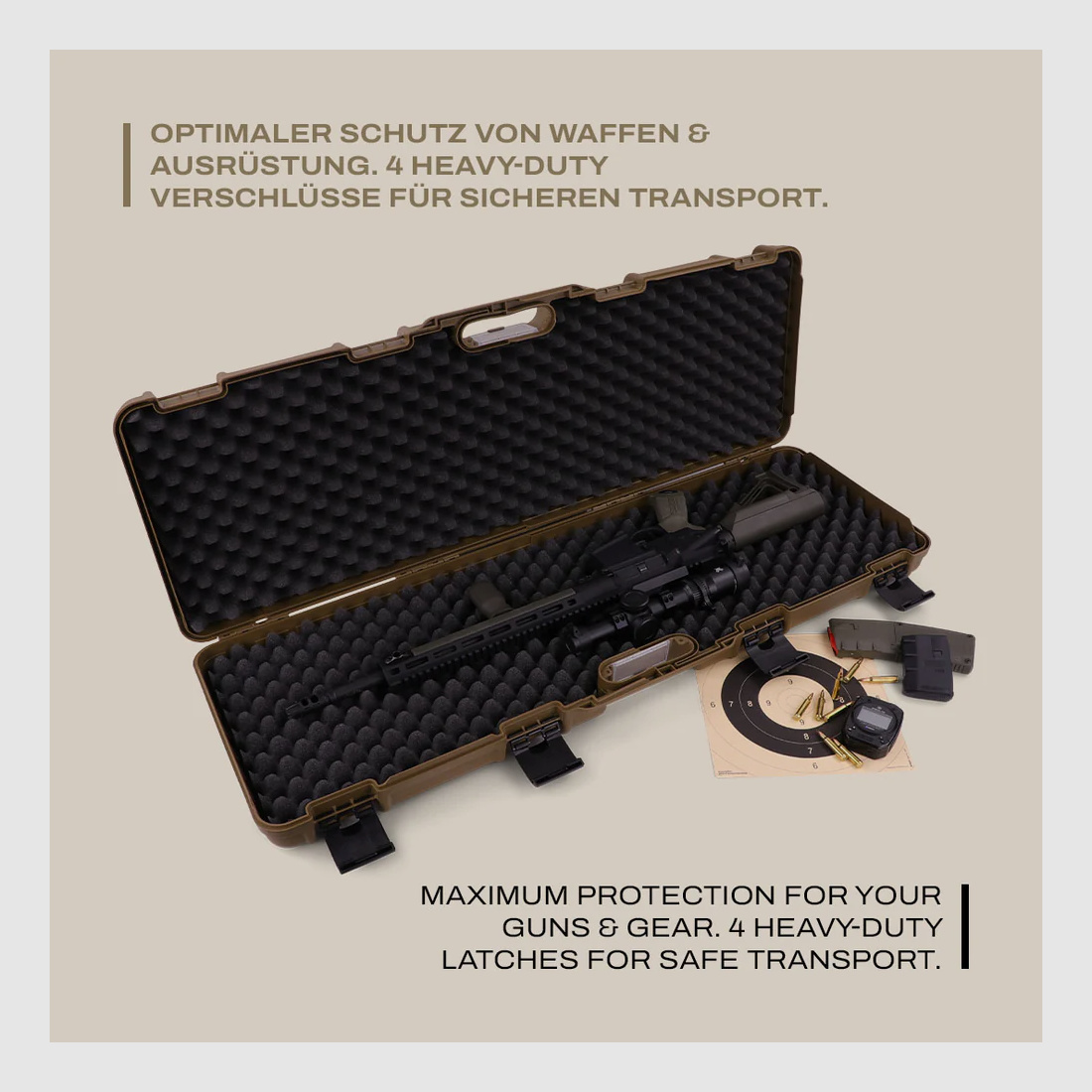 Funda para Rifle Winter W10 103 cm – estuche rígido robusto para armas largas