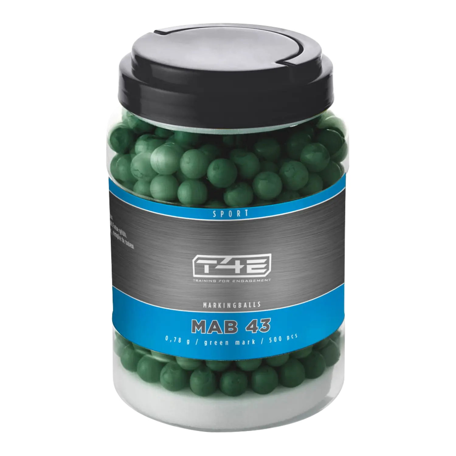 T4E Sport MAB 43 billes de marquage 500 pièces cal. .43 vertes
