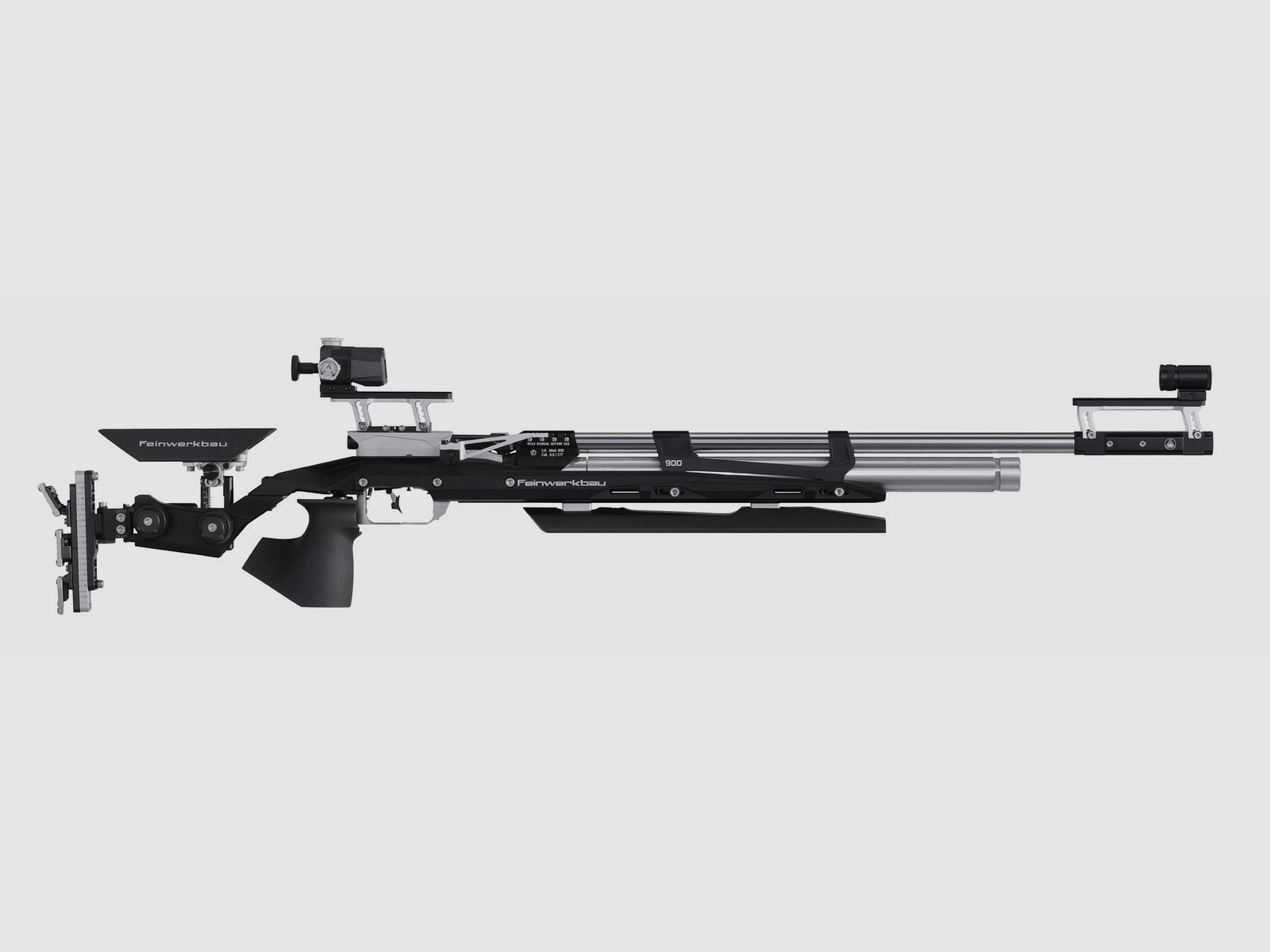 Feinwerkbau 900 Alu Auflage m. Griffleiste Silber rechts Griff Gr. M Luftgewehr Match