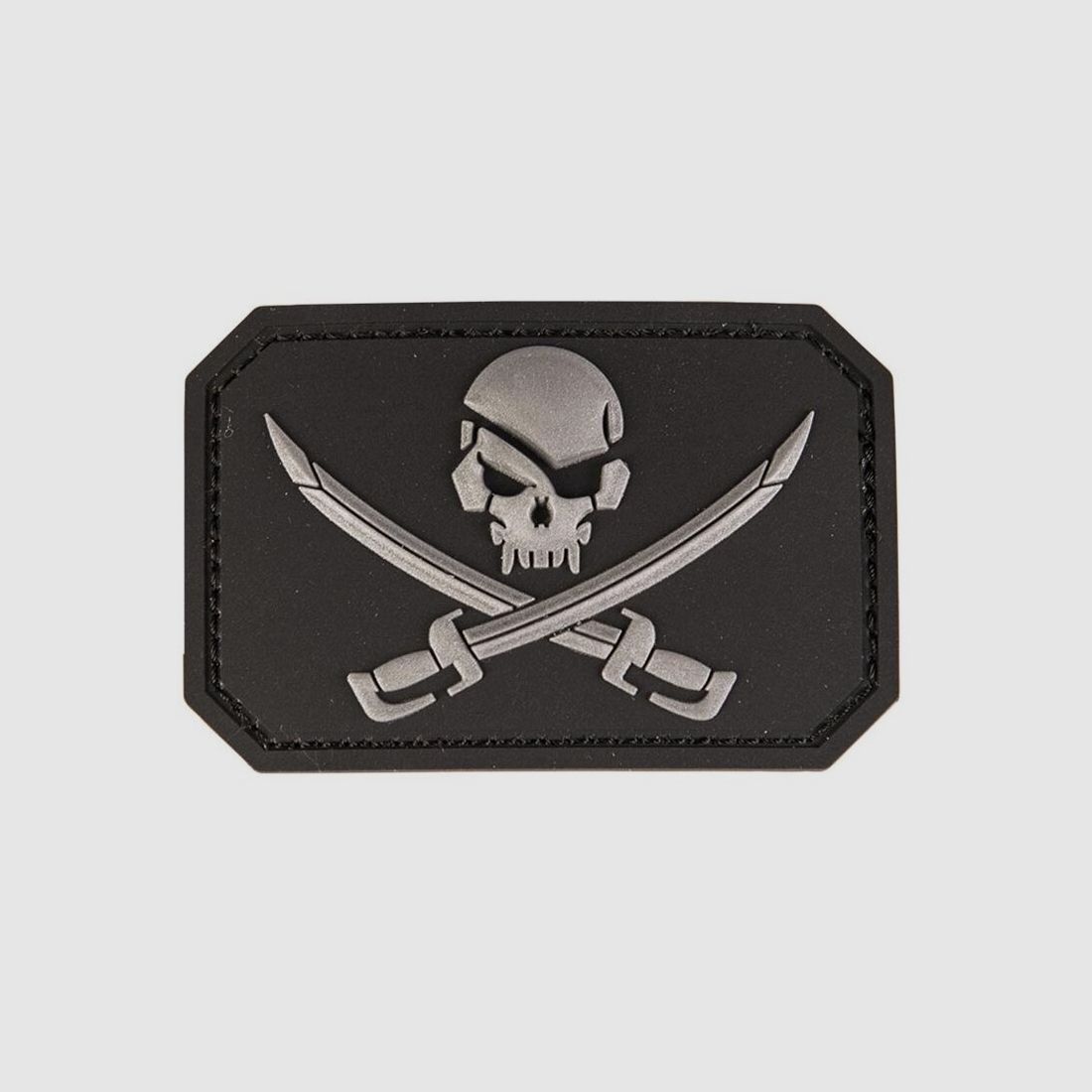 3D Skull w. Swords PVC Skull Patch