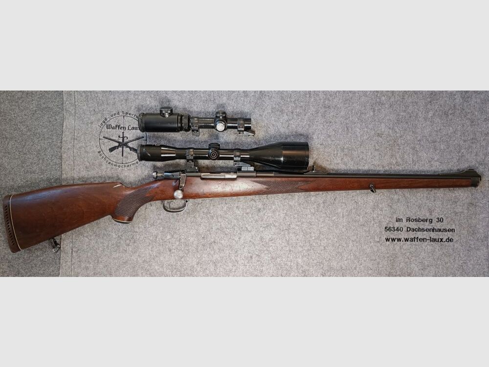 Frankonia Würzburg 98er Stutzen with two scopes + manual safety + set trigger