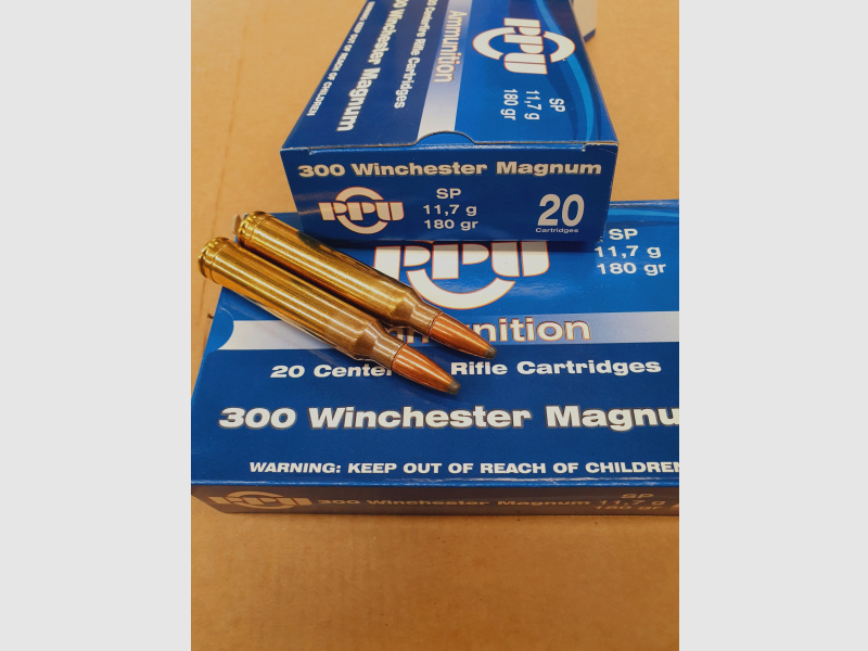 .300WinMag/180 grs. Teilmantel A-124 PPU 20 stk.