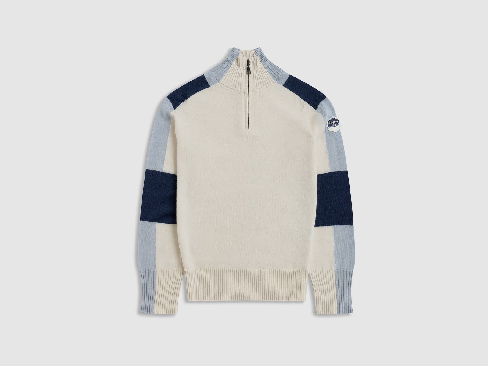 Bergans Lyderhorn Half-Zip Maglione in Lana Donna Crema/Navy Blue S