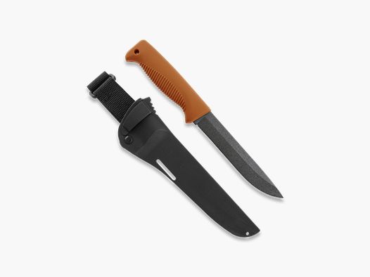 Peltonen Knives M95 Ranger Puukko Sissipuukko FJP134 orangener Griff PTFE Beschichtung Kunststoffscheide schwarz