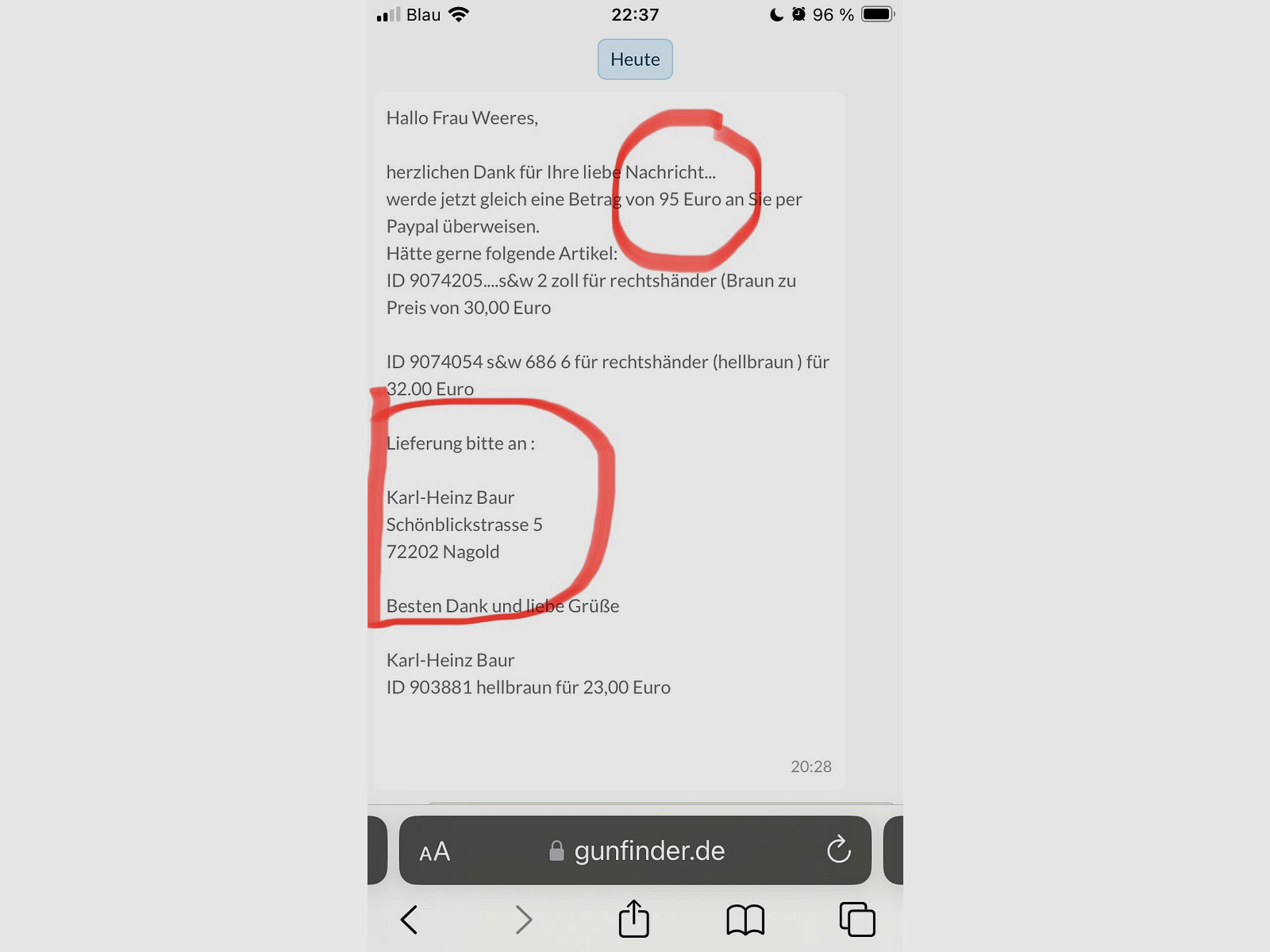 Holster HKDesign Art. Nr. 002 : Holster simple avec fermeture à pression - pour : SIG 230 / PP - pour droitier
