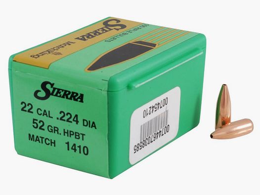 Sierra Geschoss .22/.224 HV 52GR HPBT Match 100 Stück