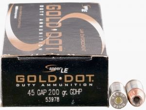 Speer Gold Dot .45 GAP 200GR GDHP 50 Patronen