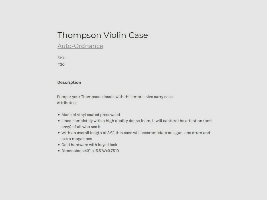 Étui à violon T30 Tommy Gun, image 3 sur 3