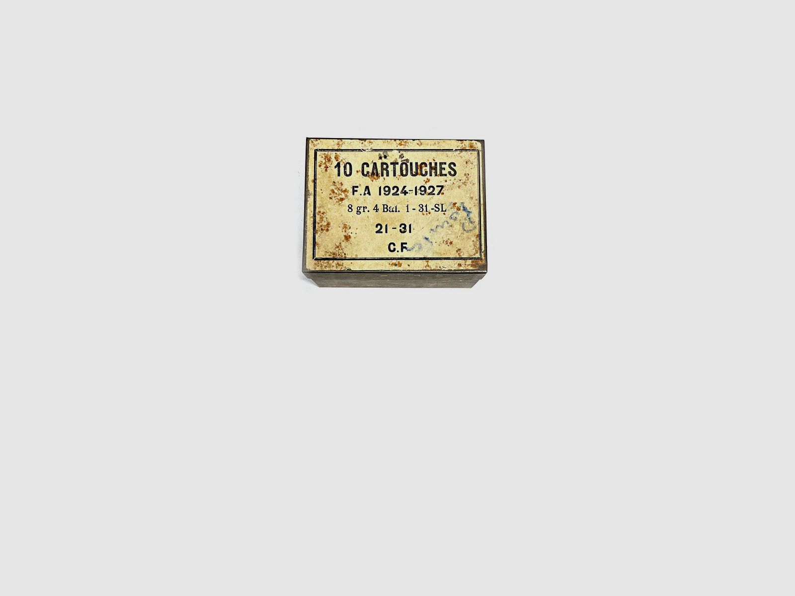 Boite vide en métal 10 cartouches FA 1924-1927