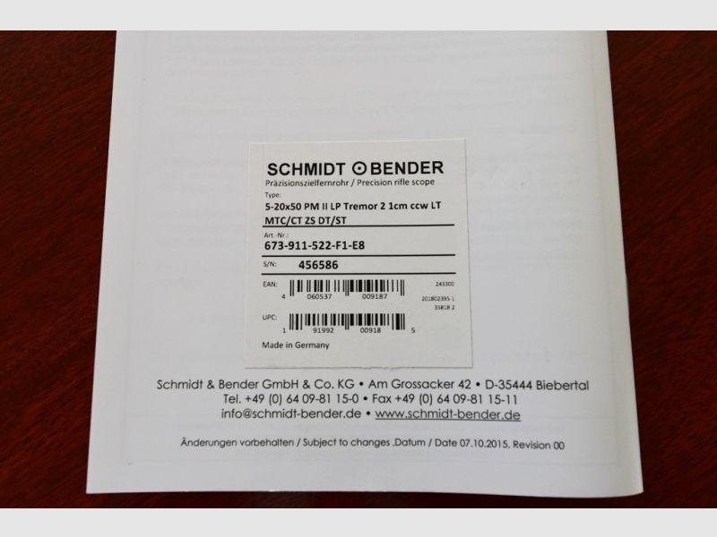 SCHMIDT & BENDER ULTRA SHORT 5-20x50 PMII ZIELFERNROHR UND ERATAC MONTAGE!!!