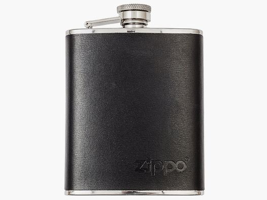 Zippo Flachmann Edelstahl mit Lederbezug 175 ml