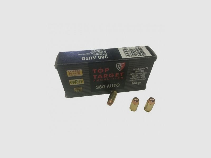 FIOCCHI Munition Kal.380 AUTO RNCP 100gr. Packung 50 Stück.