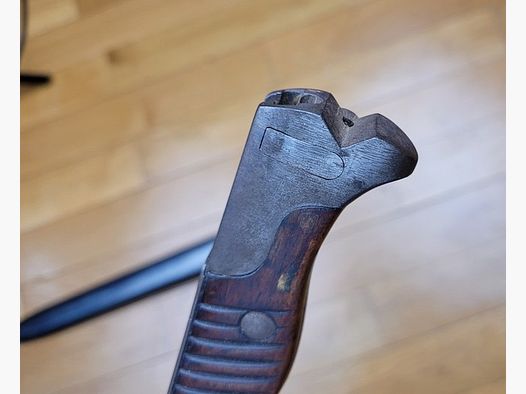 Rarissime Bajonett „V notch“ 98/05 – Seltenes V-förmiges Griffstück – 1. hybrides Modell von 1915 von R. STOCK – Weimar-Umrüstung ab 1920 – Polizei von Arnsberg – TOP!