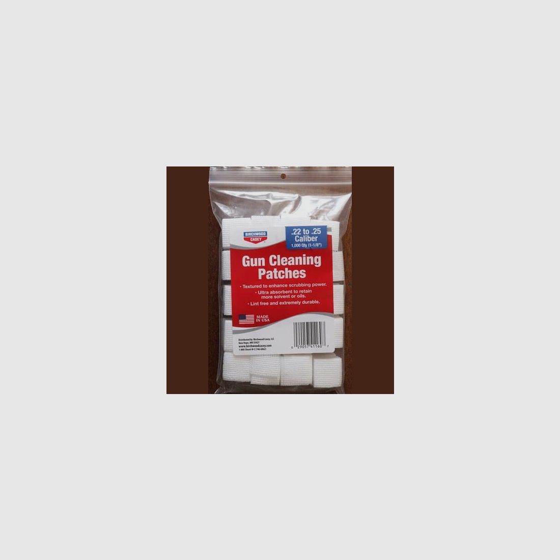 Birchwood Casey Reinigungs-Patches Kal. .22 to .25 1,000 Qty (1-1/8")