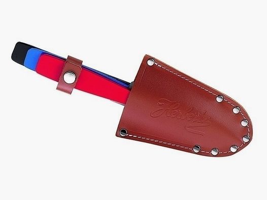 3-piece throwing knife set, lightweight, leather sheath, 3x red
