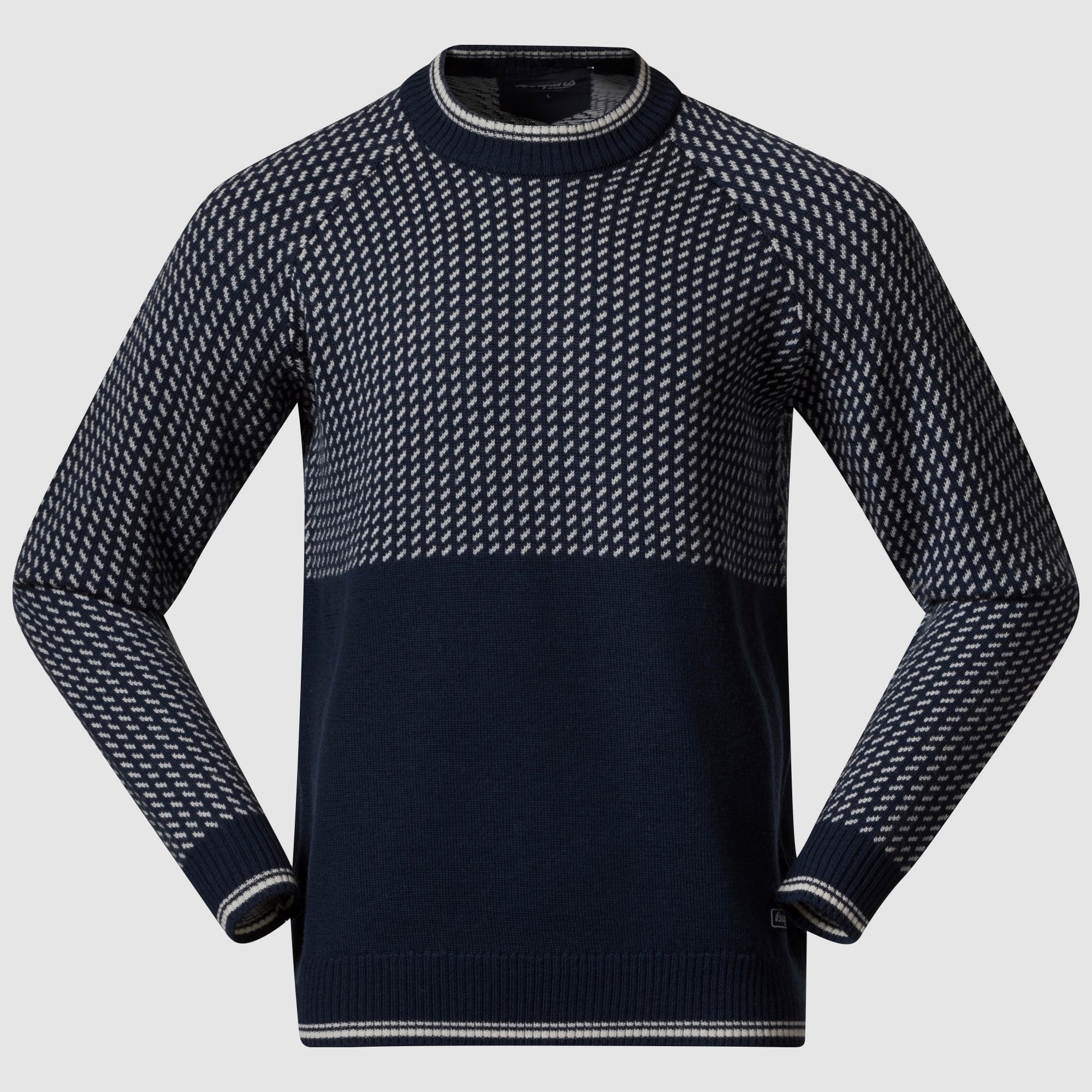 Bergans Alvdal Wool Jumper Men Navy Blue/Vanilla White L