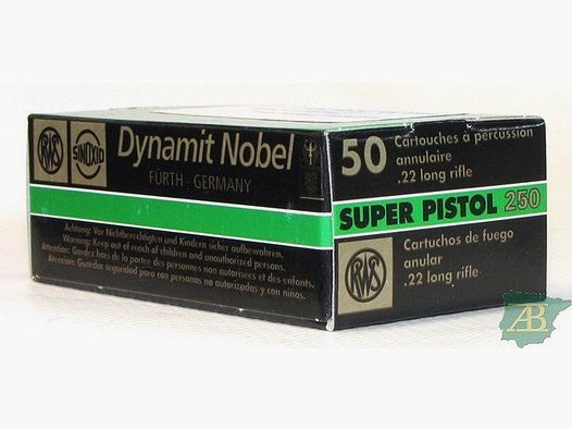 Büchsenmunition Kurzwaffe RWS .22 LR Super Pistol 250 Dynamit Nobel