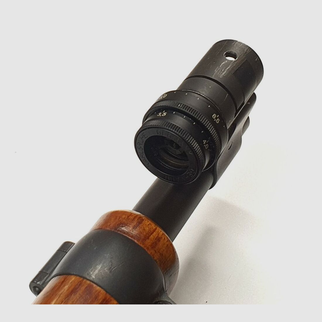 Unbekannt, Gehmann verstellbarer Korntunnel mit Kornmutter von Gehmann Karlsruhe für K31 Karabiner 31 W&F Diopter