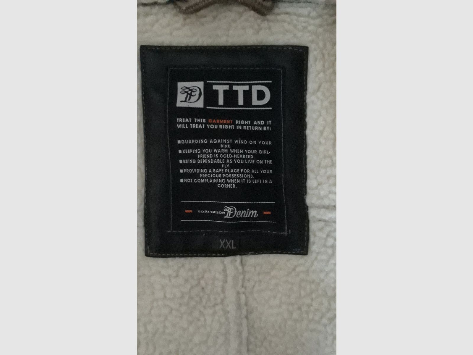 Tom Tayler Denim Echt Leder Jacke XXL Herren 