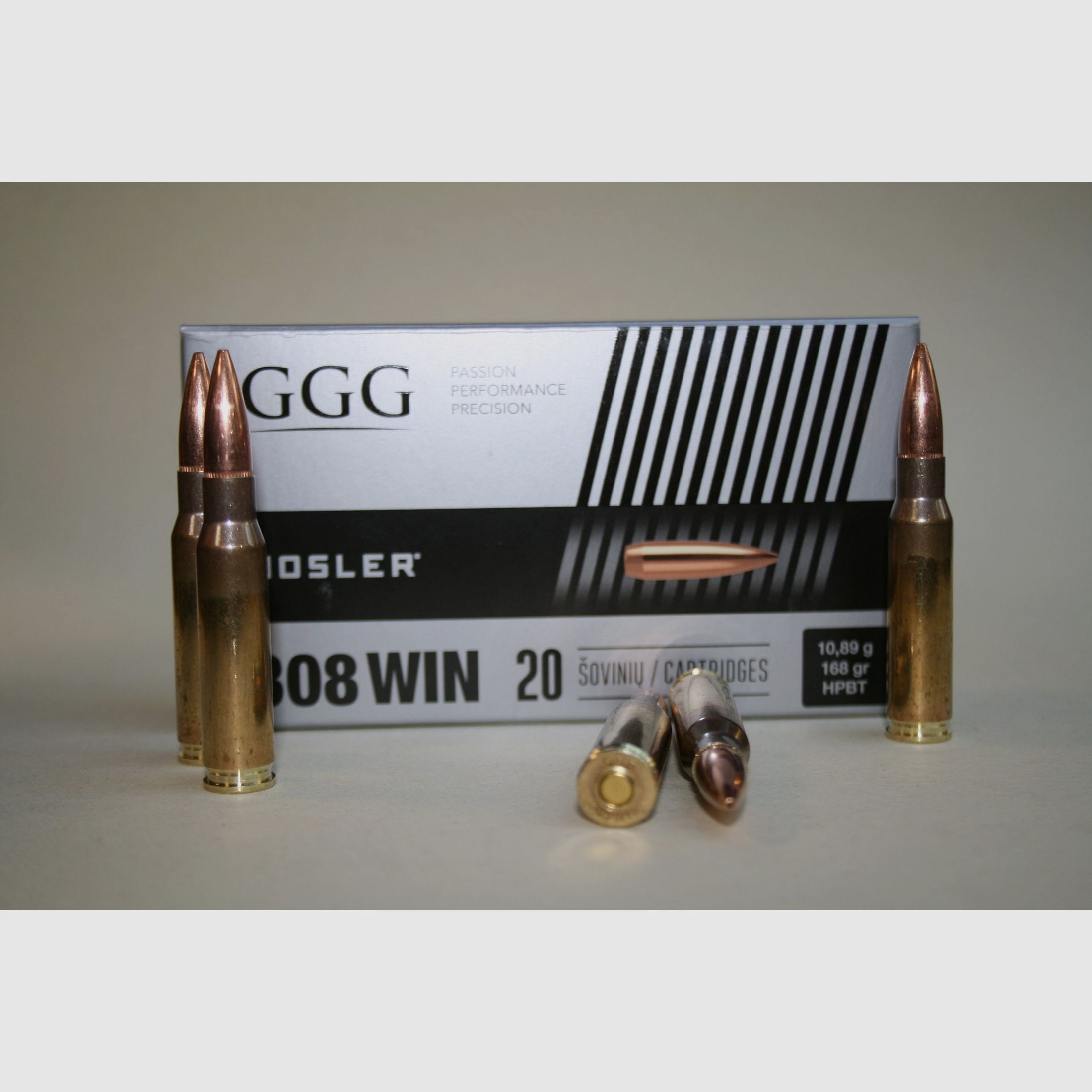 Munition GGG .308 Win Geschosse Sierra HPBT 168GR /20